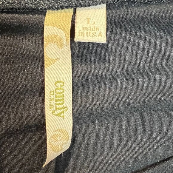 Comfy USA Tunic Top Women Large Black Long Sleeve Button Cuff High Low Lagenlook - Picture 9 of 13